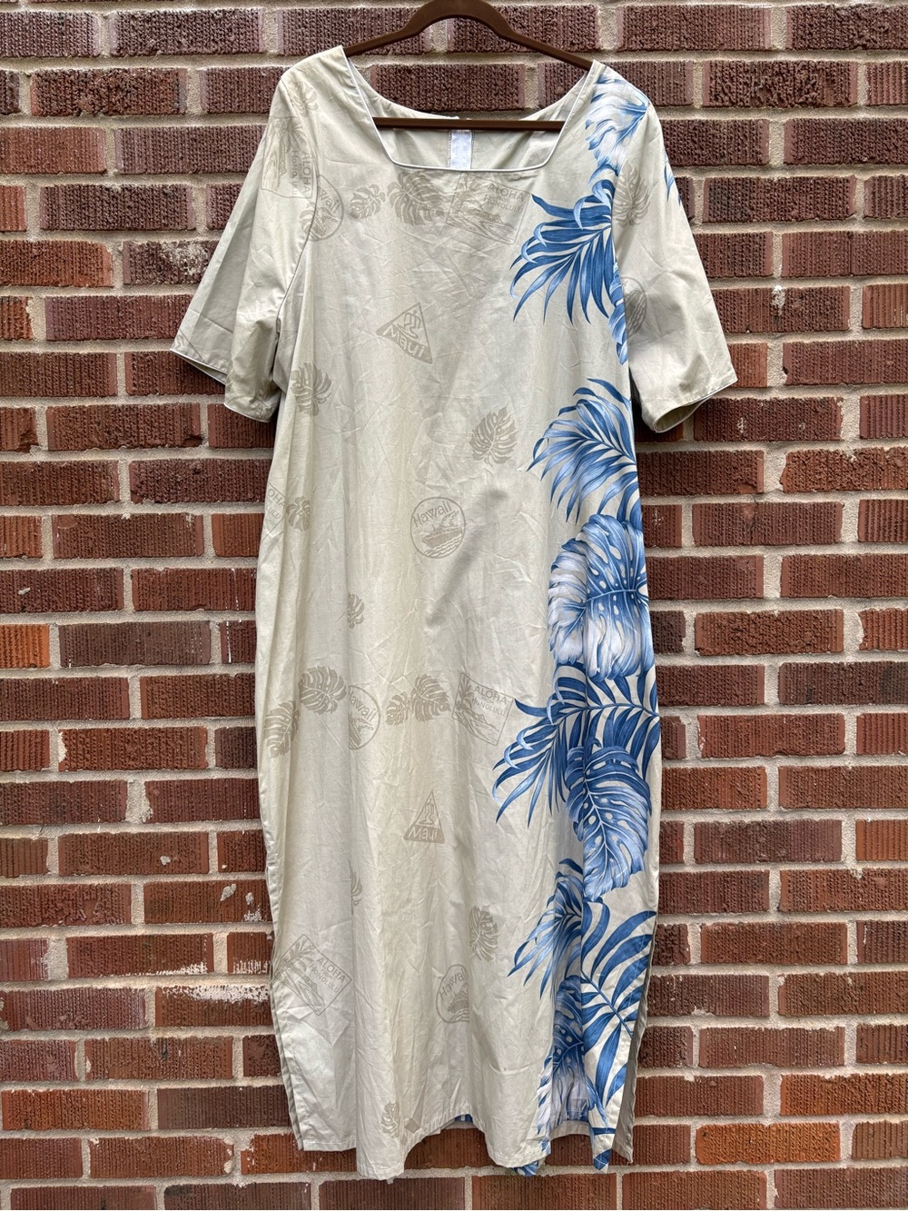 Winnie Fashion Sz 2XL Relaxed Fit Tropical Hawaiian Print Mumu Maxi Dress
